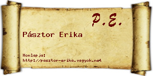 Pásztor Erika névjegykártya